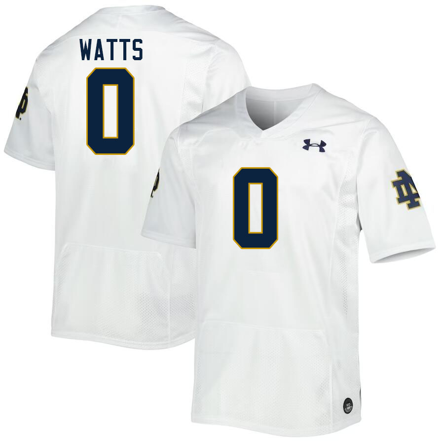 Men #0 Xavier Watts Notre Dame Fighting Irish College Football Jerseys Stitched-White